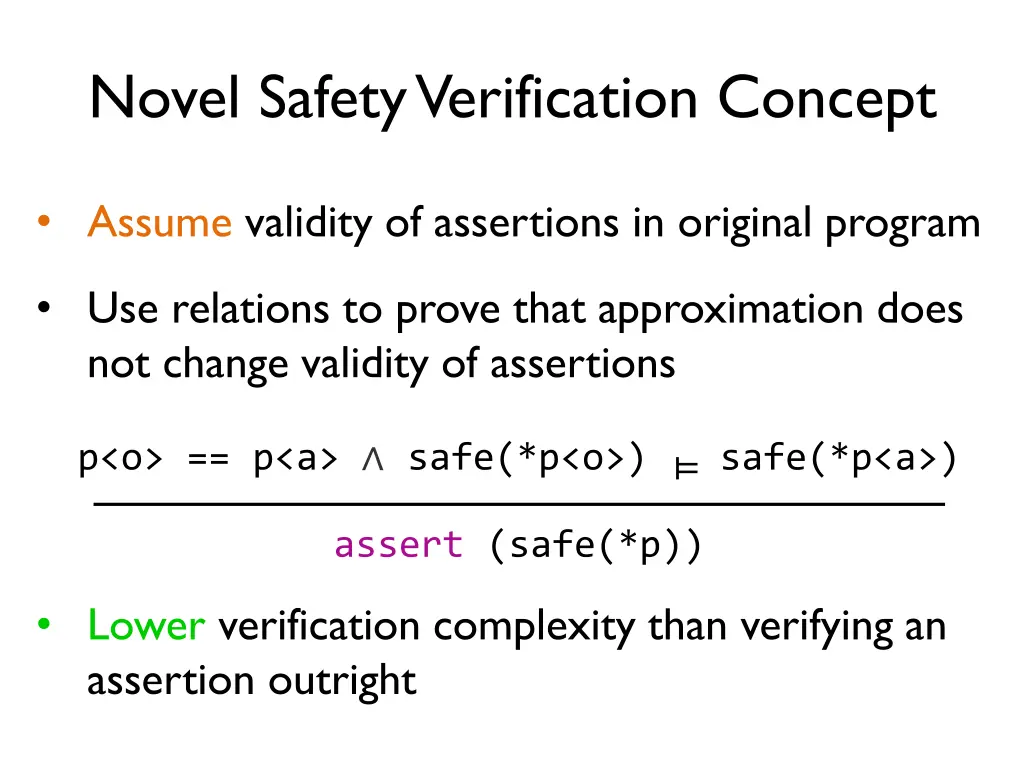 novel safety verification concept