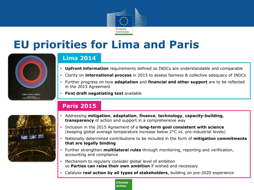 eu priorities for lima and paris