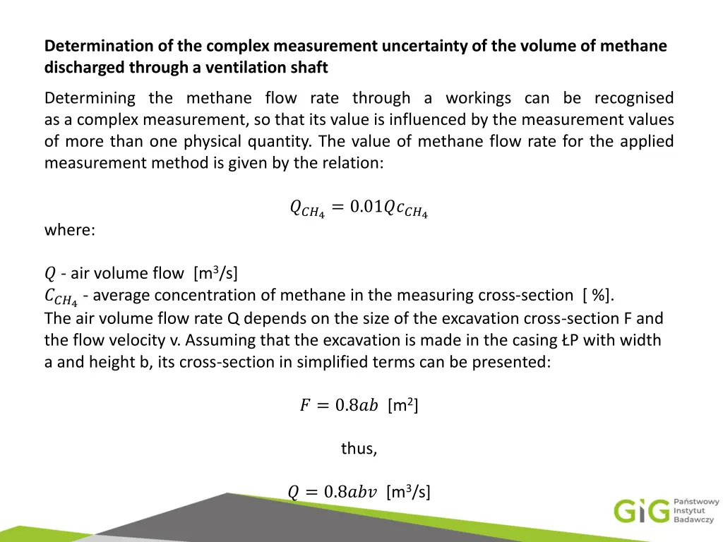 determination of the complex measurement