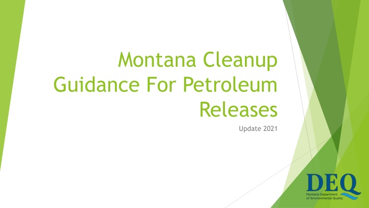 montana cleanup guidance for petroleum