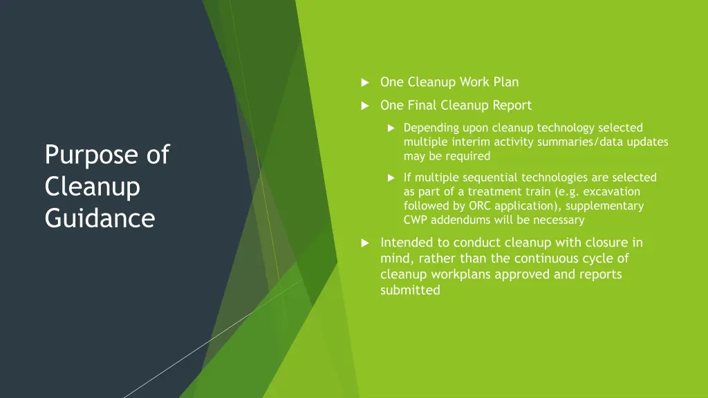 one cleanup work plan