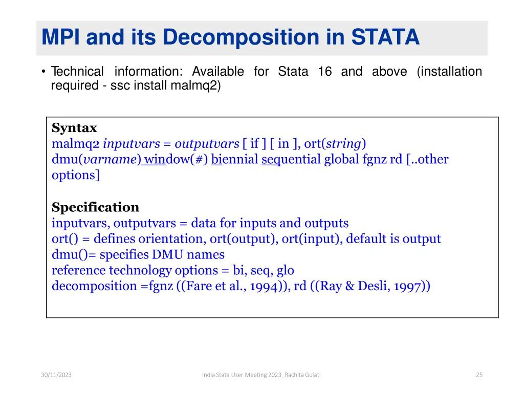 mpi and its decomposition in stata