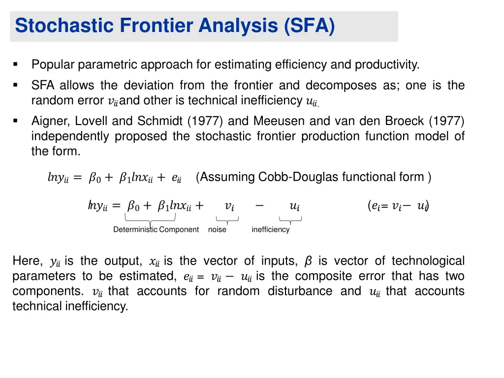 stochastic frontier analysis sfa