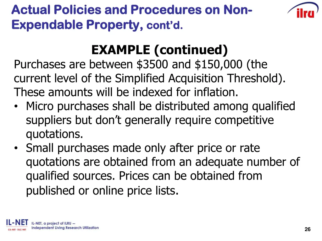 actual policies and procedures on actual policies