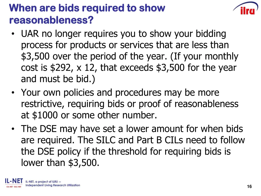when are bids required to show when are bids