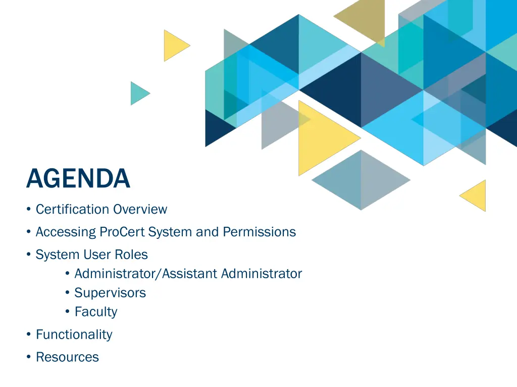 agenda certification overview accessing procert