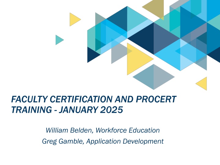 faculty certification and procert training