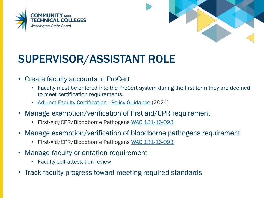 supervisor assistant role