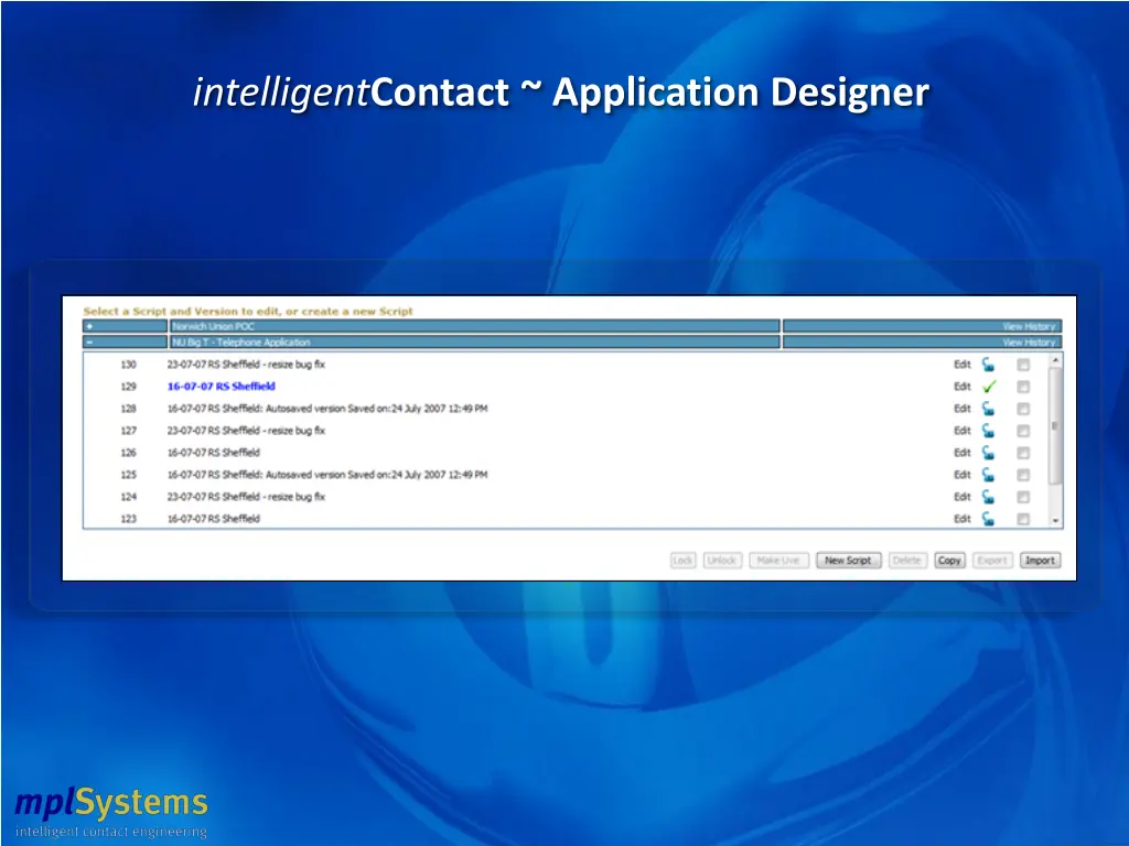intelligent contact application designer 1