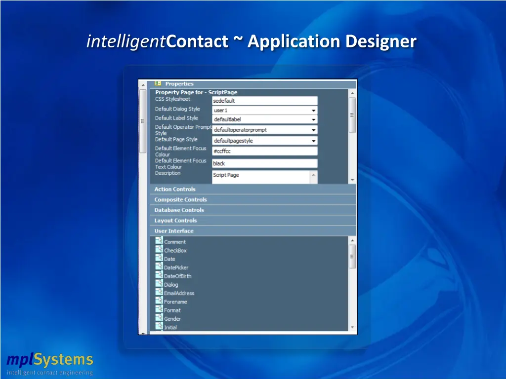 intelligent contact application designer 2