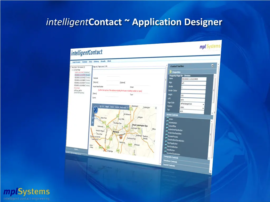 intelligent contact application designer