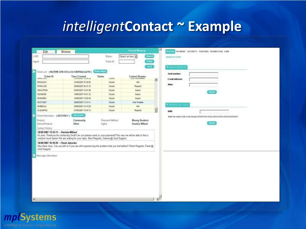 intelligent contact example
