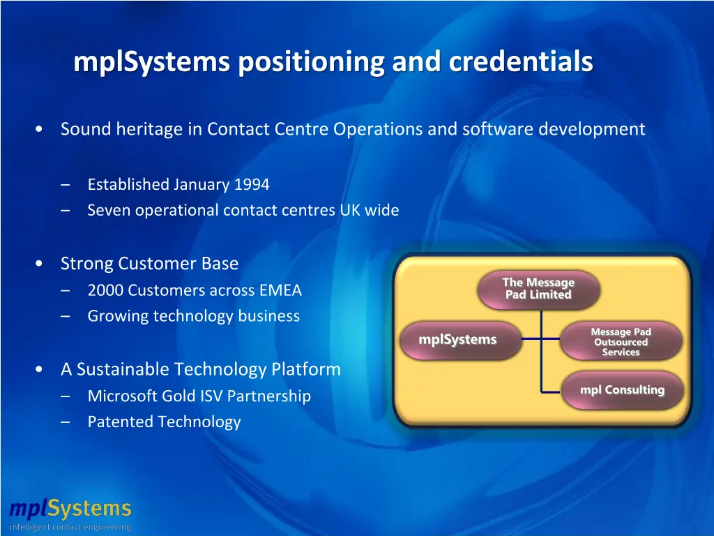 mplsystems positioning and credentials