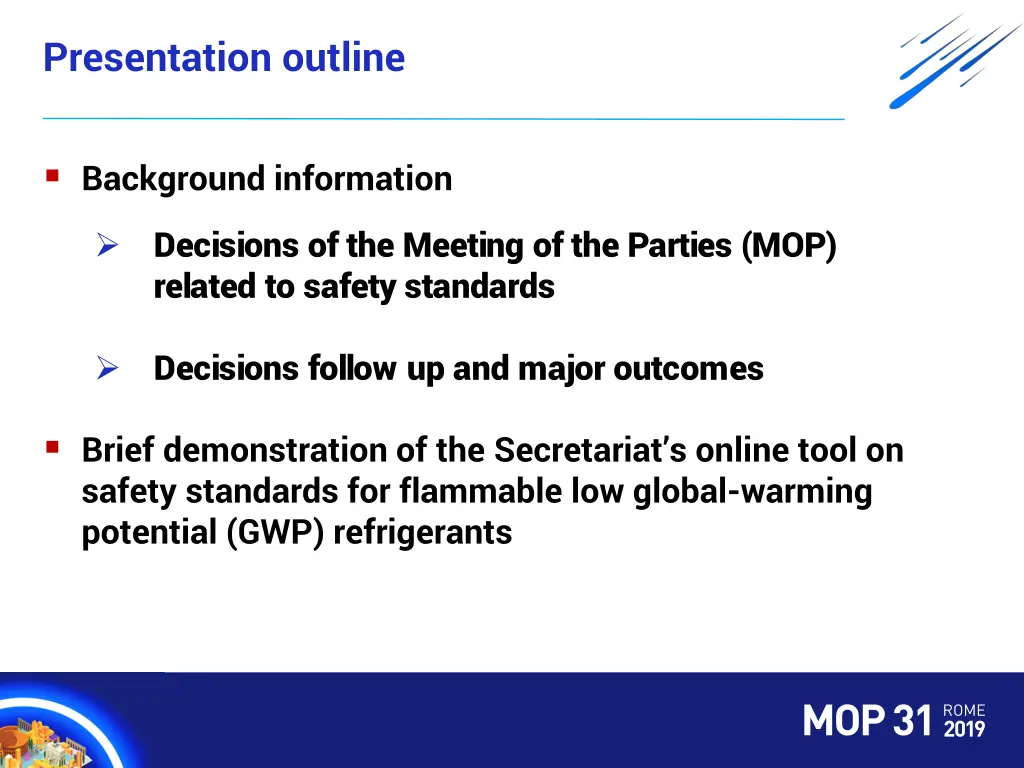presentation outline