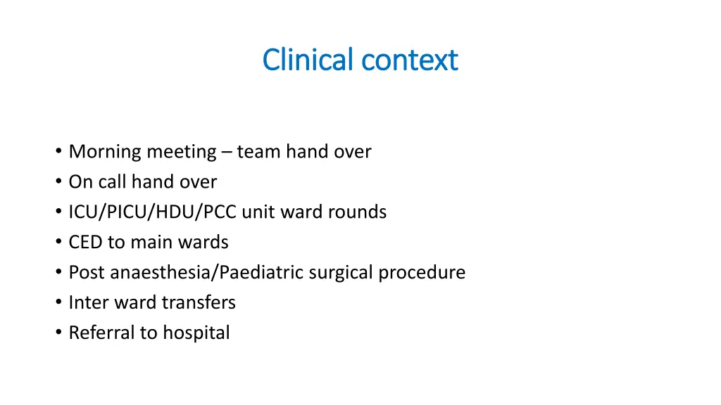 clinical context clinical context
