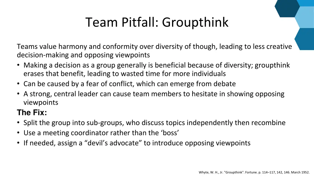 team pitfall groupthink