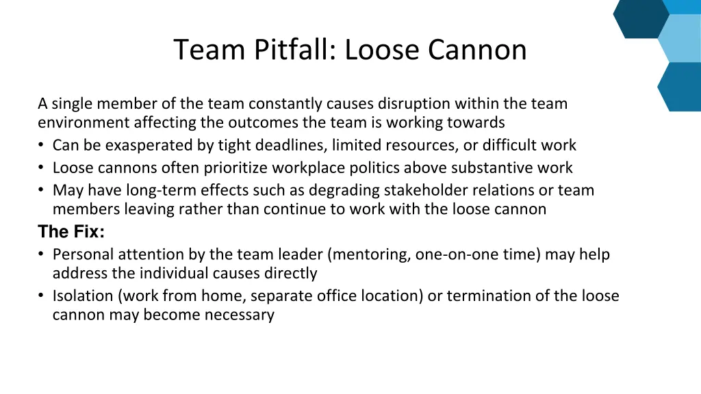team pitfall loose cannon