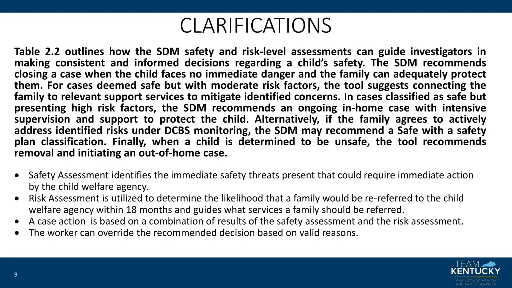 clarifications 1