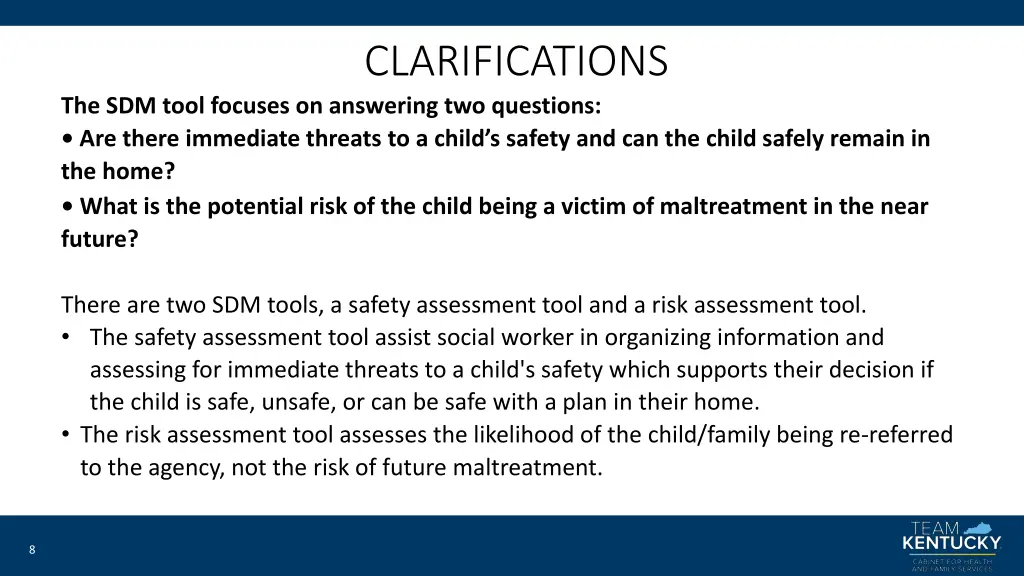clarifications