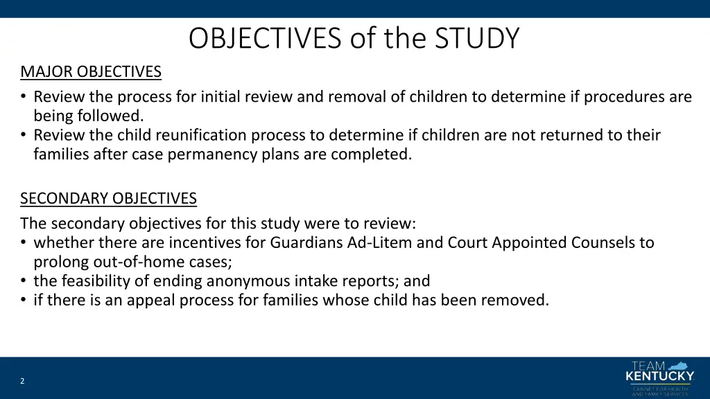 objectives of the study