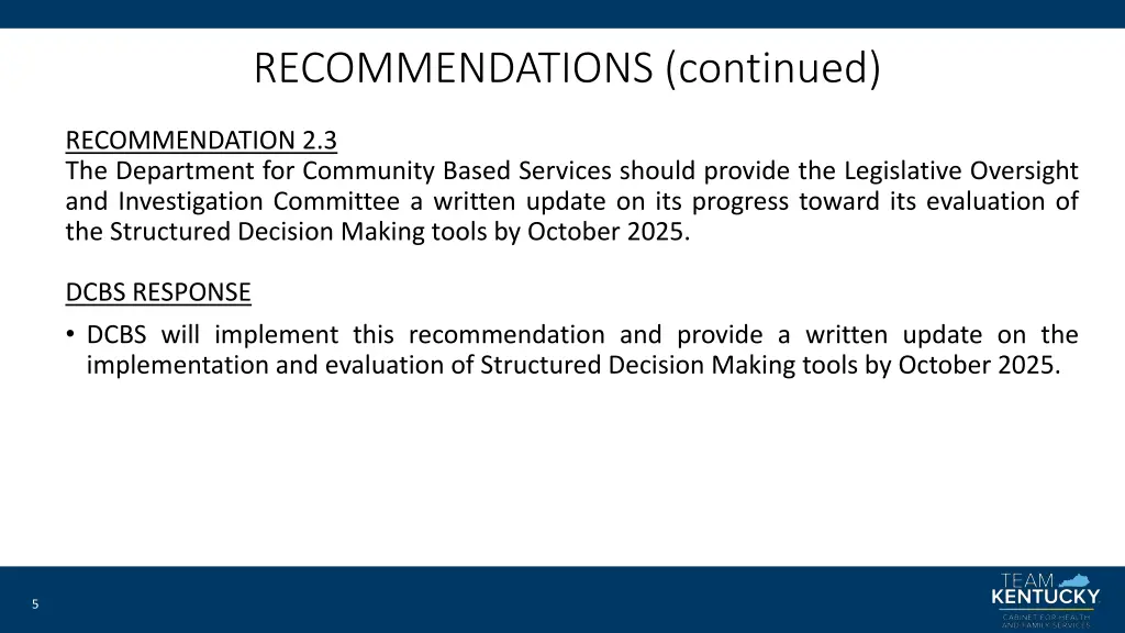 recommendations continued 1