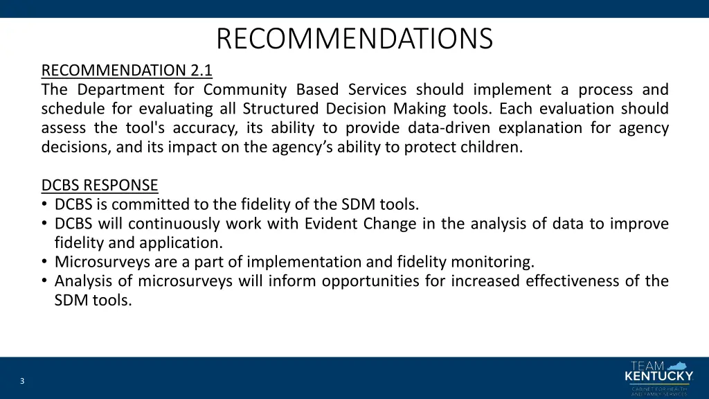 recommendations