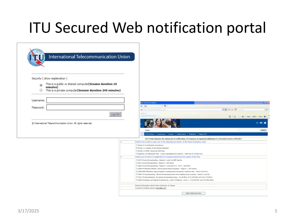 itu secured web notification portal