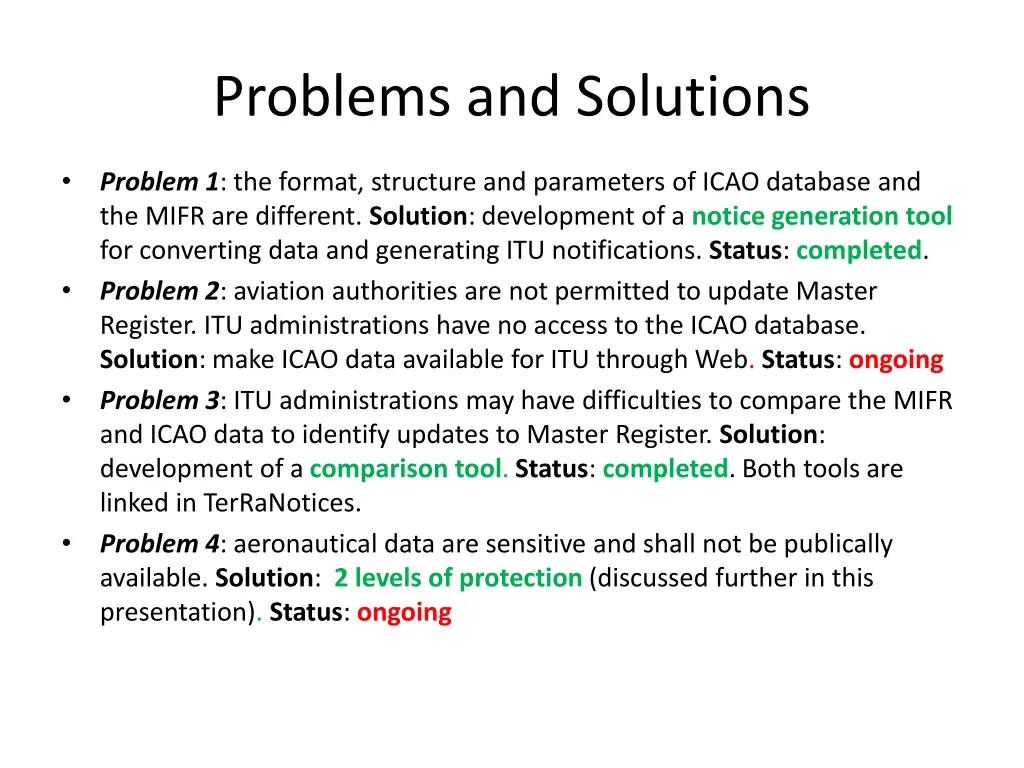 problems and solutions