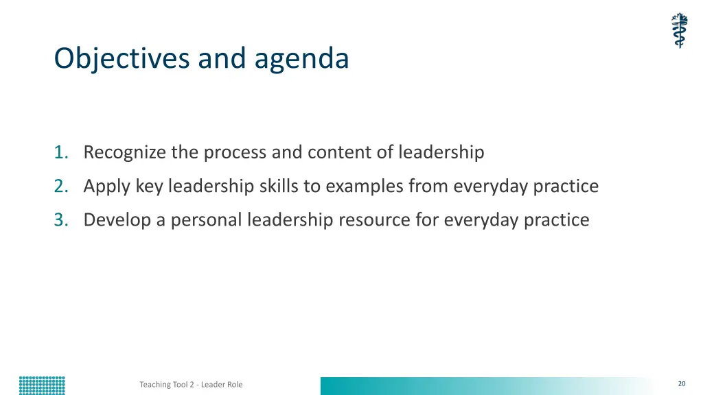 objectives and agenda 1