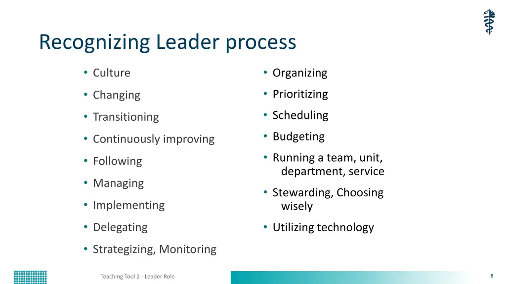 recognizing leader process