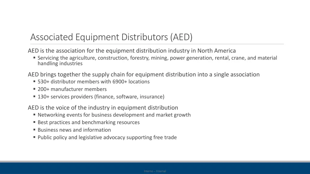 associated equipment distributors aed