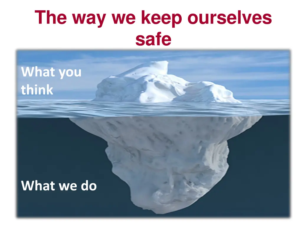 the way we keep ourselves safe