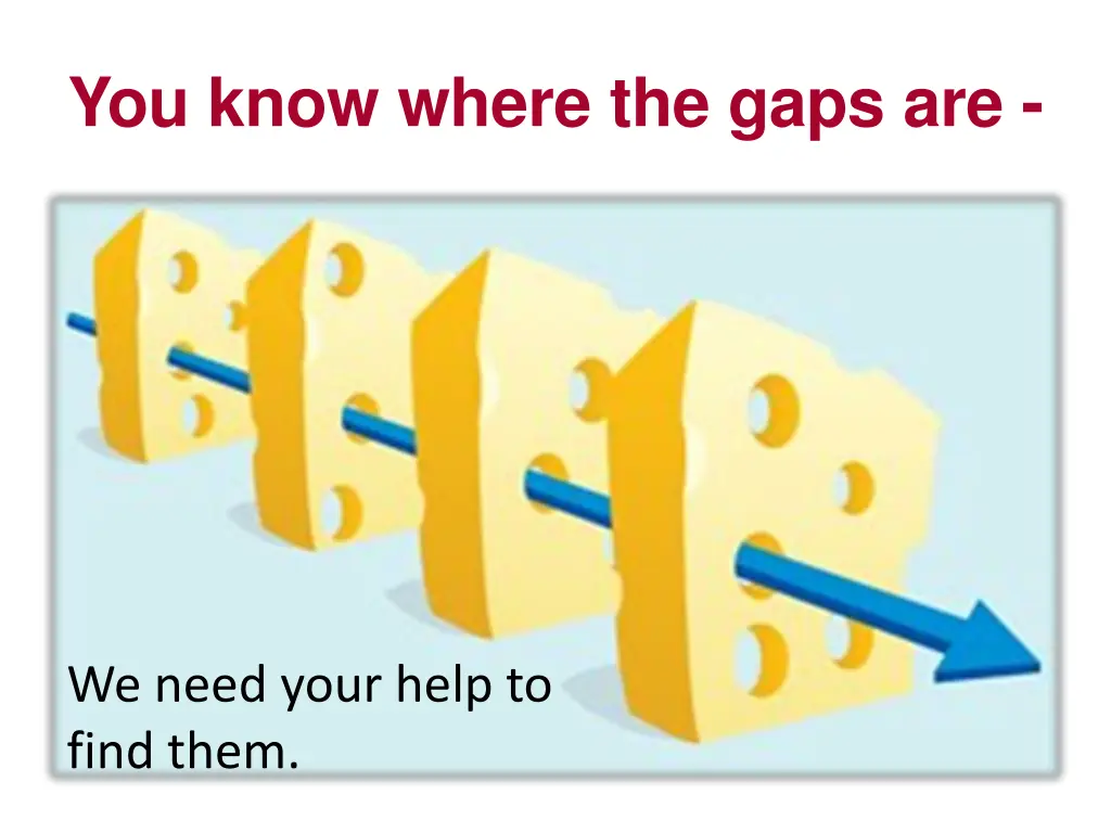 you know where the gaps are