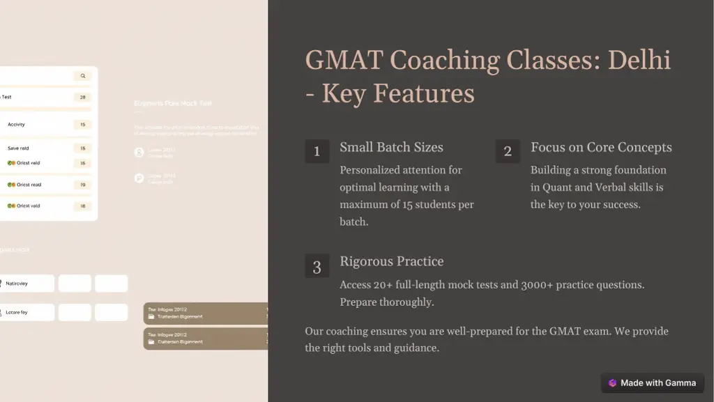 gmat coaching classes delhi key features
