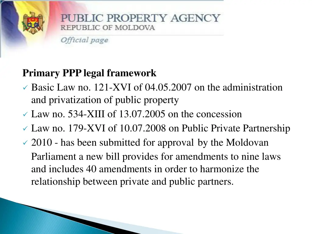 primary ppp legal framework basic