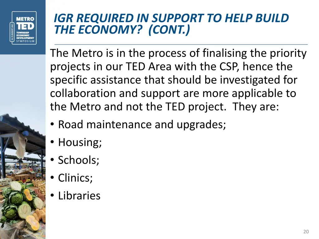 igr required in support to help build the economy 1