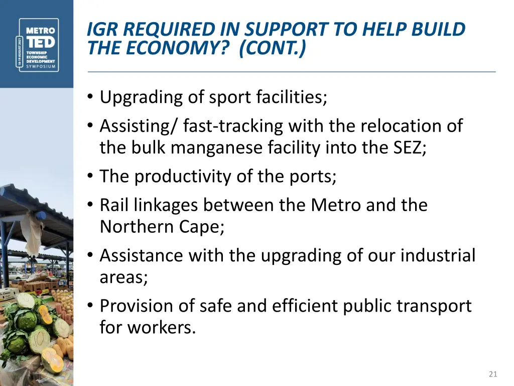 igr required in support to help build the economy 2