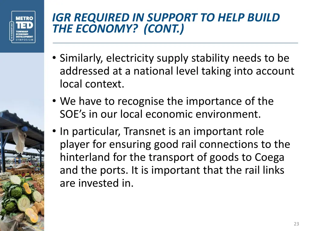 igr required in support to help build the economy 4