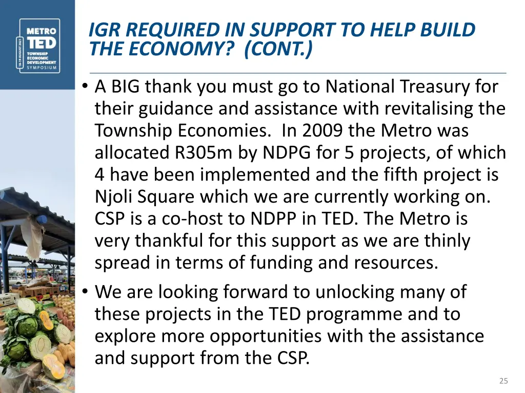 igr required in support to help build the economy 6