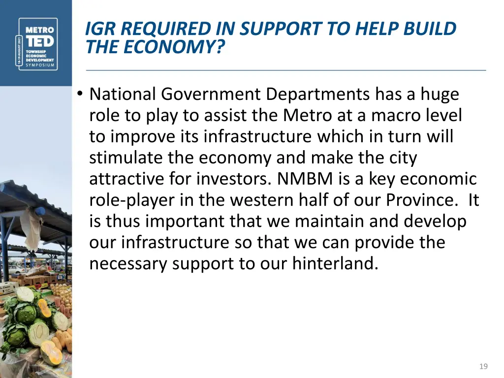 igr required in support to help build the economy