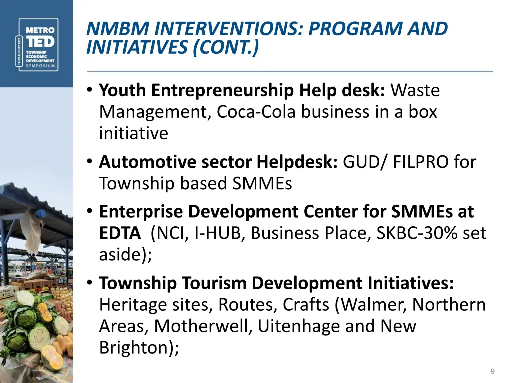 nmbm interventions program and initiatives cont