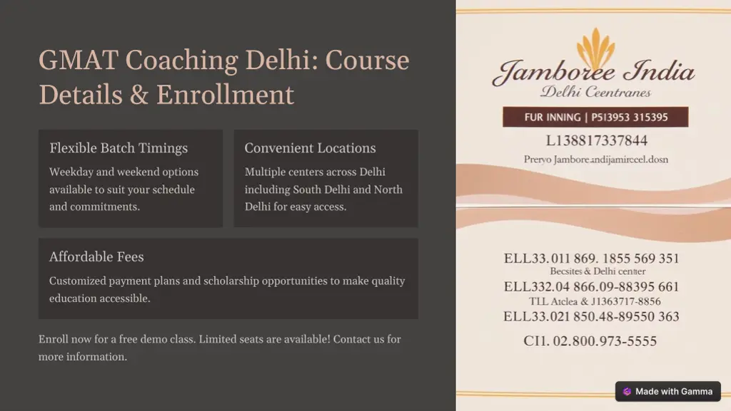 gmat coaching delhi course details enrollment