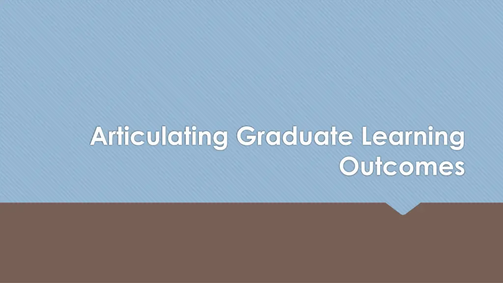 articulating graduate learning