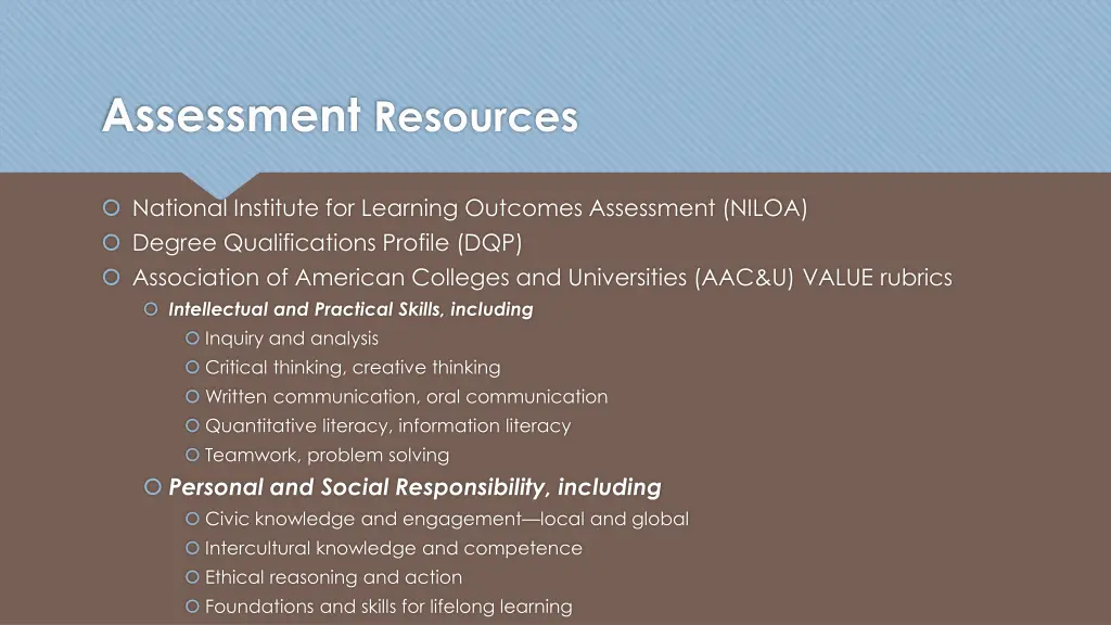 assessment resources