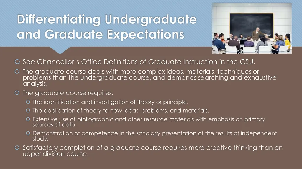 differentiating undergraduate and graduate