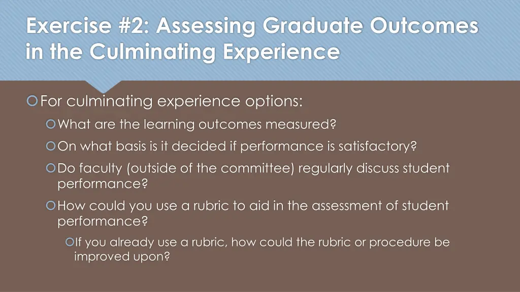 exercise 2 assessing graduate outcomes