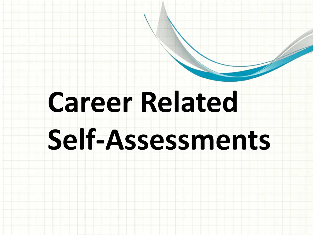 career related self assessments