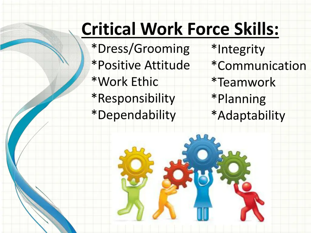 critical work force skills dress grooming