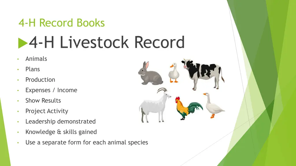 4 h record books 4 h livestock record