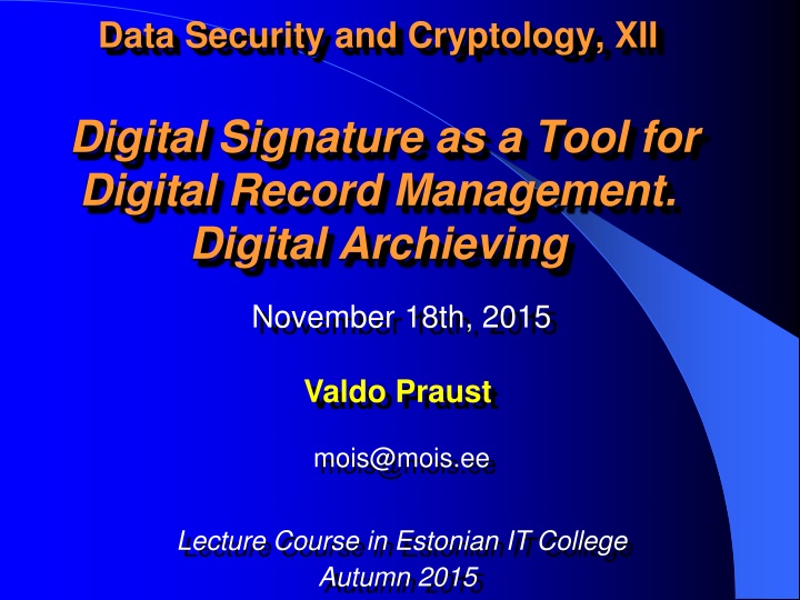 data security and cryptology xii